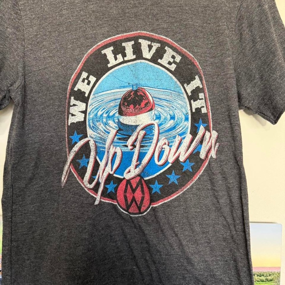 Size small Morgan Wallen tour date shirt grey "We Live It Up Down" - Picture 3 of 4